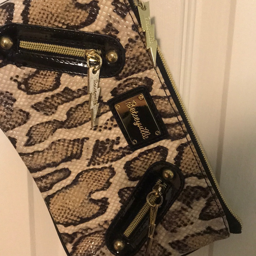 Betsy Johnson snakeskin Wristlet